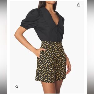 WeWoreWhat Collared Black Daisy Romper, Size Medium, New with tags